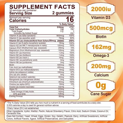 LILICARE Gominolas Multivitamínicas para – Omega-3 (DHA/EPA): Ácidos grasos esenciales que contribuyen al – Image 2