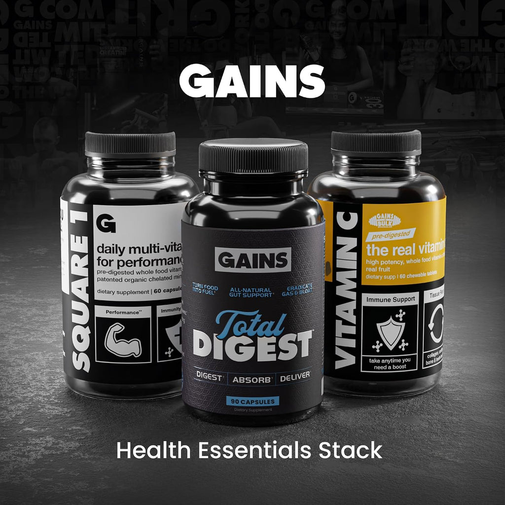 Gains in Bulk Elevated Nootropic Herbal Energy Suplemento Energético y de Enfoque, 60 Cápsulas
