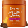Zesty Paws Masticables de Aceite de Salmón para Perros - Omega 3 para Piel y Pelaje - Alivio del Picor - 90 unidades, Sabor Bacon