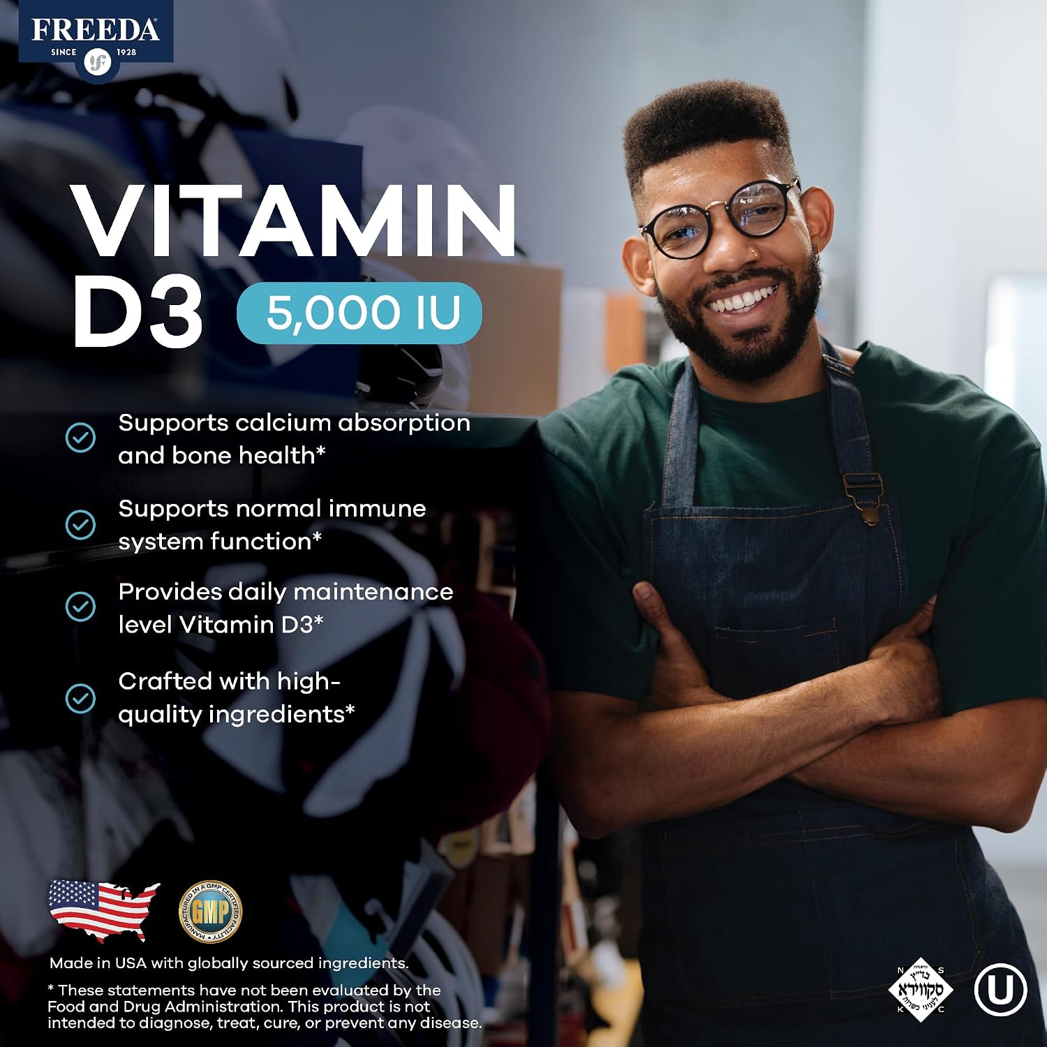 FREEDA Vitamina D3 5000 UI - 250 Comprimidos Kosher