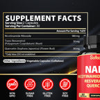 Satoomi Suplemento NAD con Nicotinamida Ribósido, Resveratrol y Quercetina - 60 Cápsulas - 30 Días