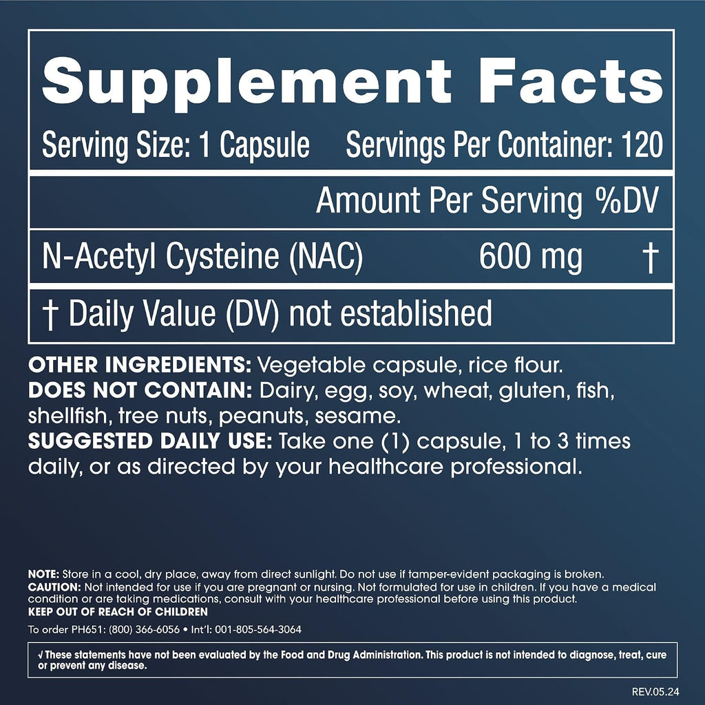ProHealth Glicina Pura 1000 mg + N-Acetil Cisteína (NAC) Pura 600 mg Pack (120 Cápsulas cada uno)