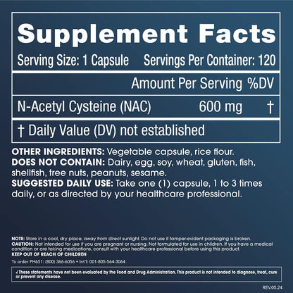 ProHealth Glicina Pura 1000 mg + N-Acetil Cisteína (NAC) Pura 600 mg Pack (120 Cápsulas cada uno) – Image 2