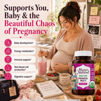 Vitaminas Prenatales Orgánicas Mama Natural - 30 Dosis, Vegano, Sin Gluten, Con Folato