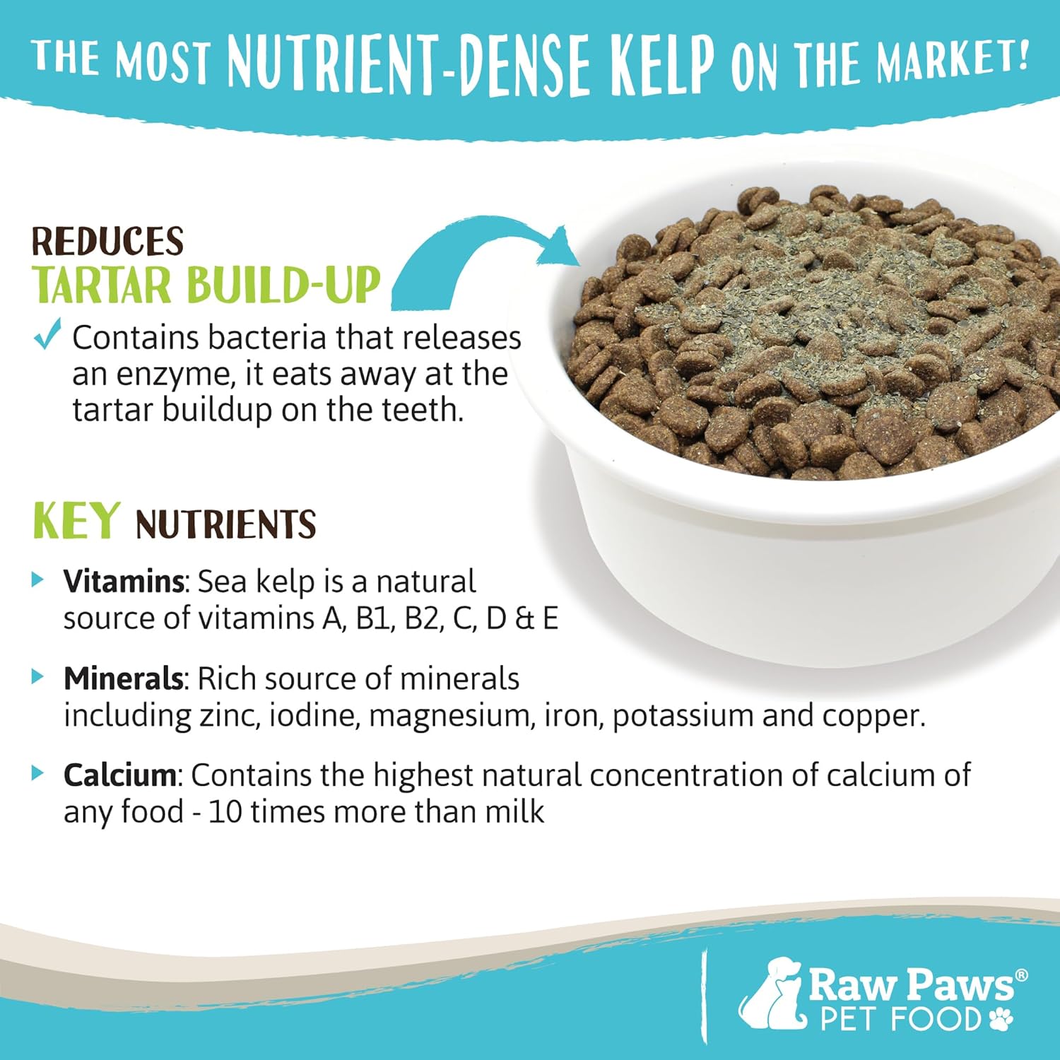 Raw Paws Kelp Orgánico en Polvo para Perros y Gatos - 454g