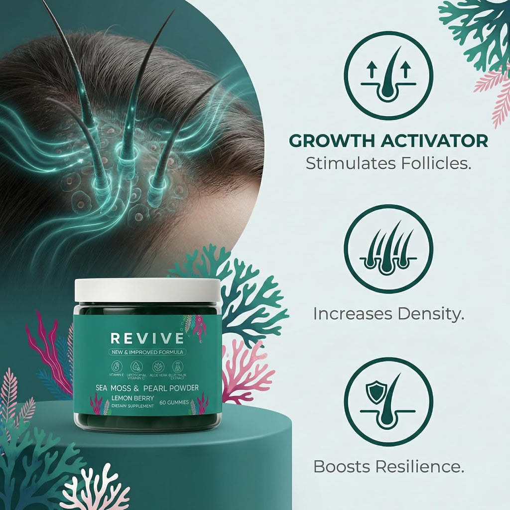Balmbare Revive Gummies - Gominolas de Musgo Marino con Vitamina C y E, Aloe Vera y Perla - 60 Ud.
