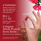 Garden of Life Organics Vitaminas para Niños en Gomitas – Multivitamínico Completo con B12, C y D3, Sabor Afrutado, USDA Orgánico, Non-GMO, Vegano, 120 Gomitas