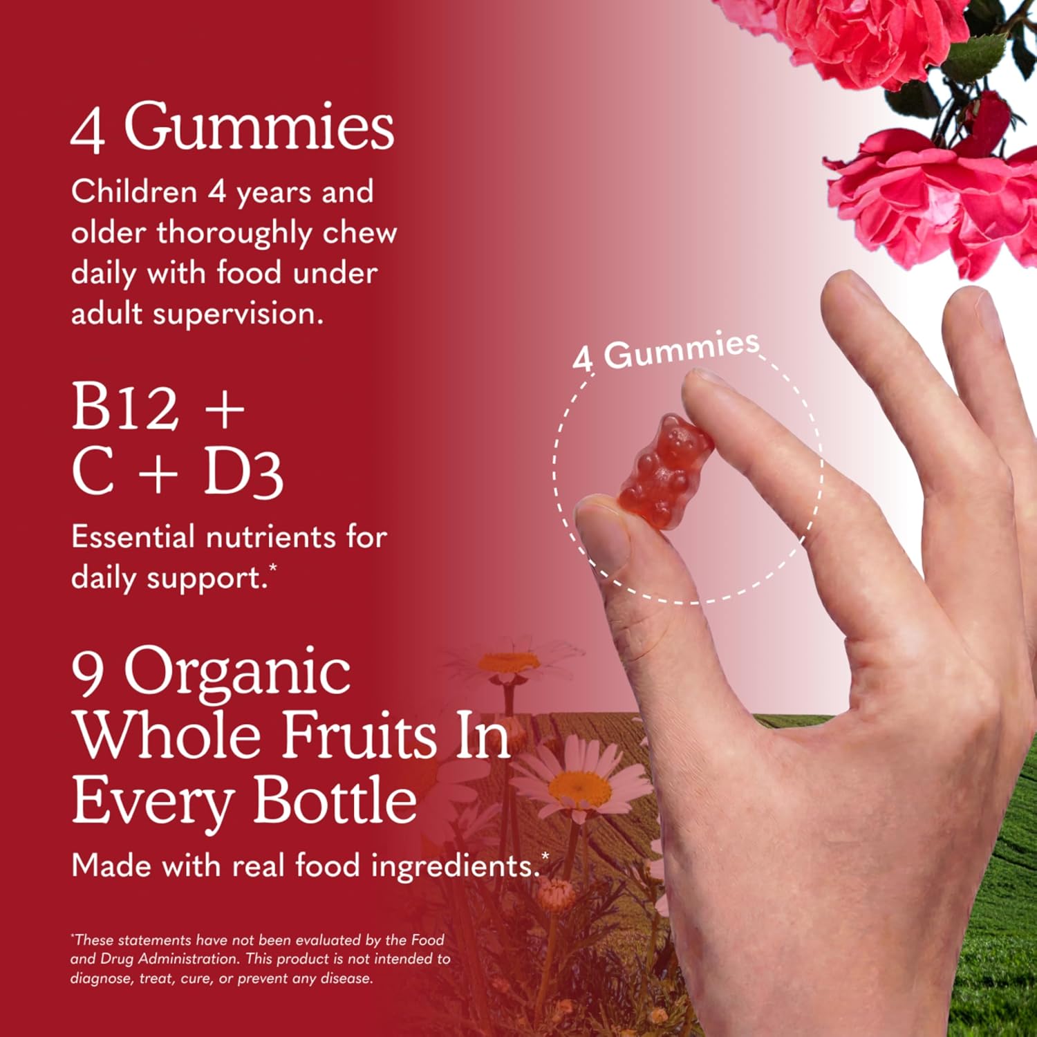 Garden of Life Organics Vitaminas para Niños en Gomitas – Multivitamínico Completo con B12, C y D3, Sabor Afrutado, USDA Orgánico, Non-GMO, Vegano, 120 Gomitas