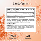 Jarrow Formulas Lactoferrina 250 mg - 30 Cápsulas - Apoyo Inmunitario y Absorción de Hierro