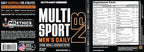 NutraBio MultiSport Men's Multivitamin - 33 Vitamins and Minerals - 120 Capsules