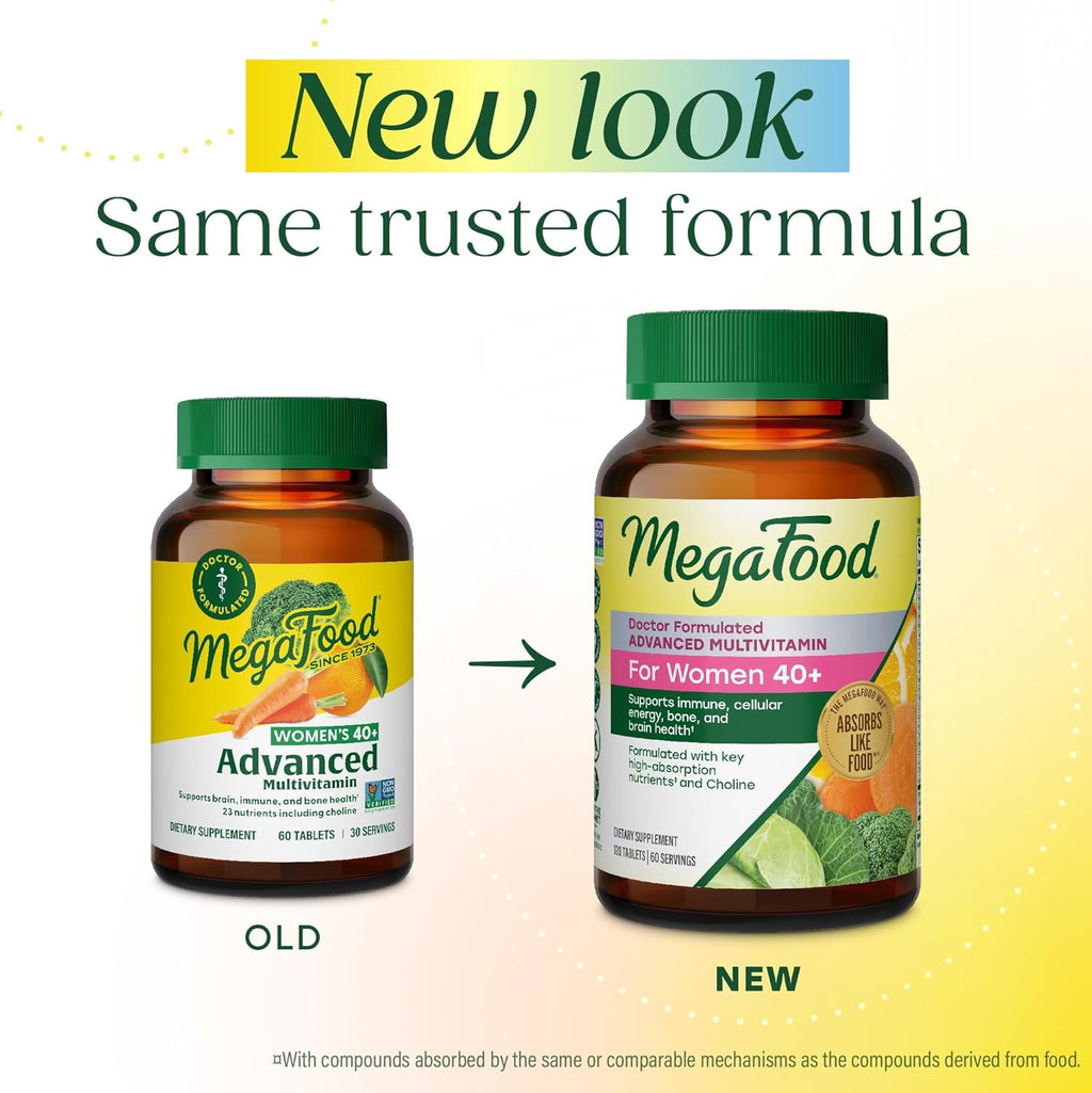 MegaFood Multivitamínico Avanzado para Mujeres Mayores de 40 - 120 Comprimidos