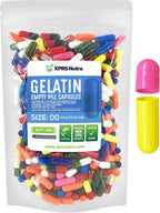 XPRS Nutra Cápsulas Vacías Tamaño 00 - 500 uds Cápsulas de Gelatina para Rellenar - DIY Suplementos (Rosa)