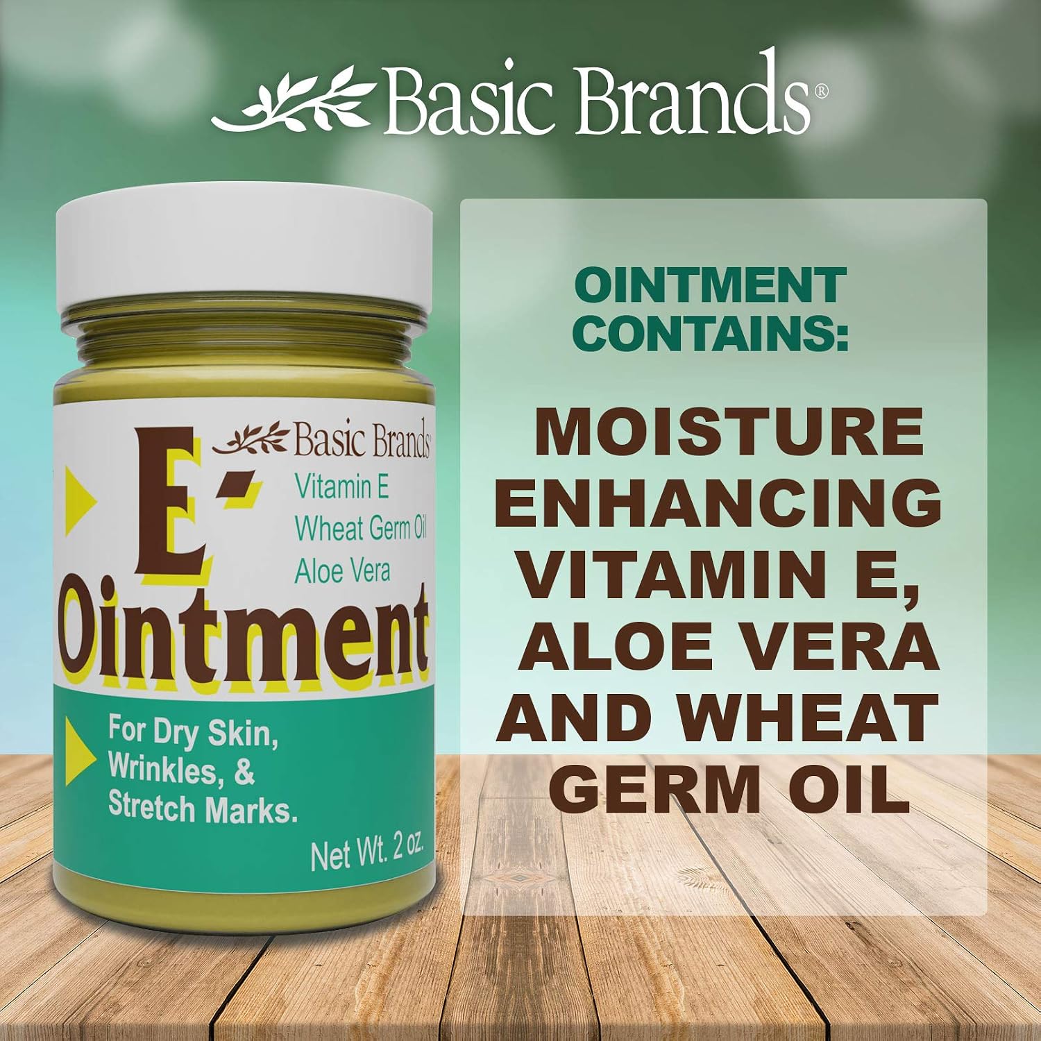 Basic Organics Vitamin E Ointment, 2 oz, Original (3 Pack)