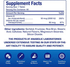 Anabolic Laboratories Vitamina D3 K2 Masticable - 2000UI D3, 80mcg K2, Sabor Canela (60 Comprimidos)