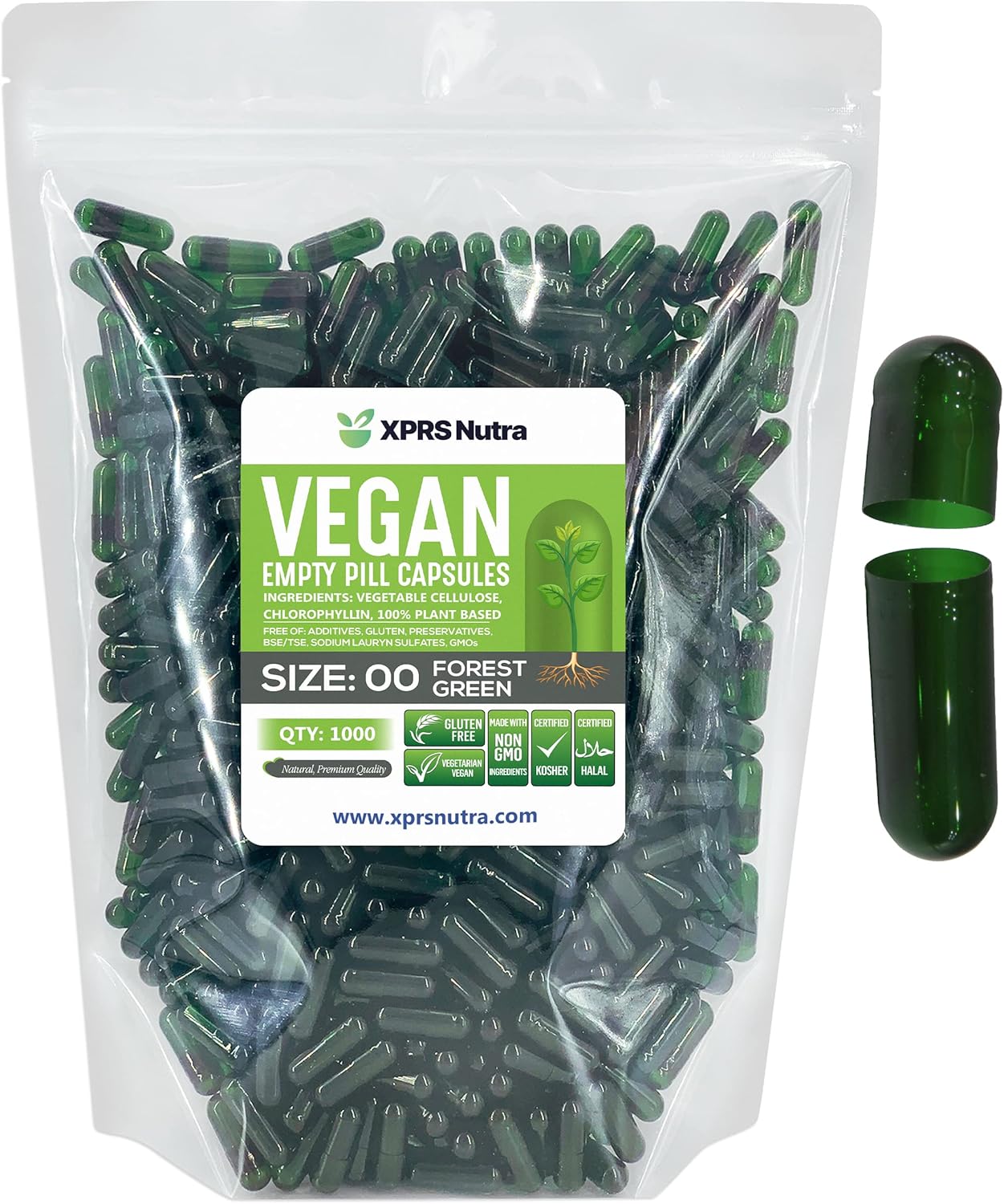 XPRS Nutra Cápsulas Vacías Veganas Tamaño 00 (1000 Unidades)