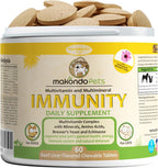 Makondo Pets Suplemento de Apoyo Inmunológico para Perros, Sabor Bacon, 60 Comprimidos