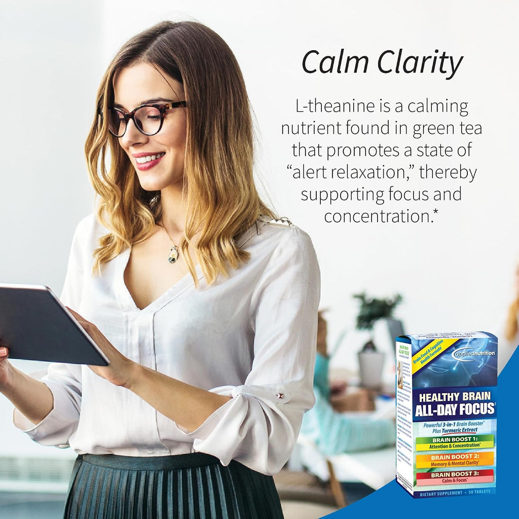Applied Nutrition Healthy Brain All-Day Focus - 50 Comprimidos (Pack de 2)