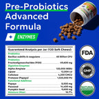 Bark&Spark Masticables Probióticos para Perros - 60 Mil Millones de UFC - 120 Unidades