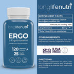 L-Ergothioneine 25mg - 120 Cápsulas Vegetarianas, Suministro para 4 Meses, Suplemento Antioxidante