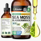 BIO KRAUTER® 2-in-1 Sea Moss y Bladderwrack Gotas – Suplemento Vegano de Algas Marinas, 59 ml