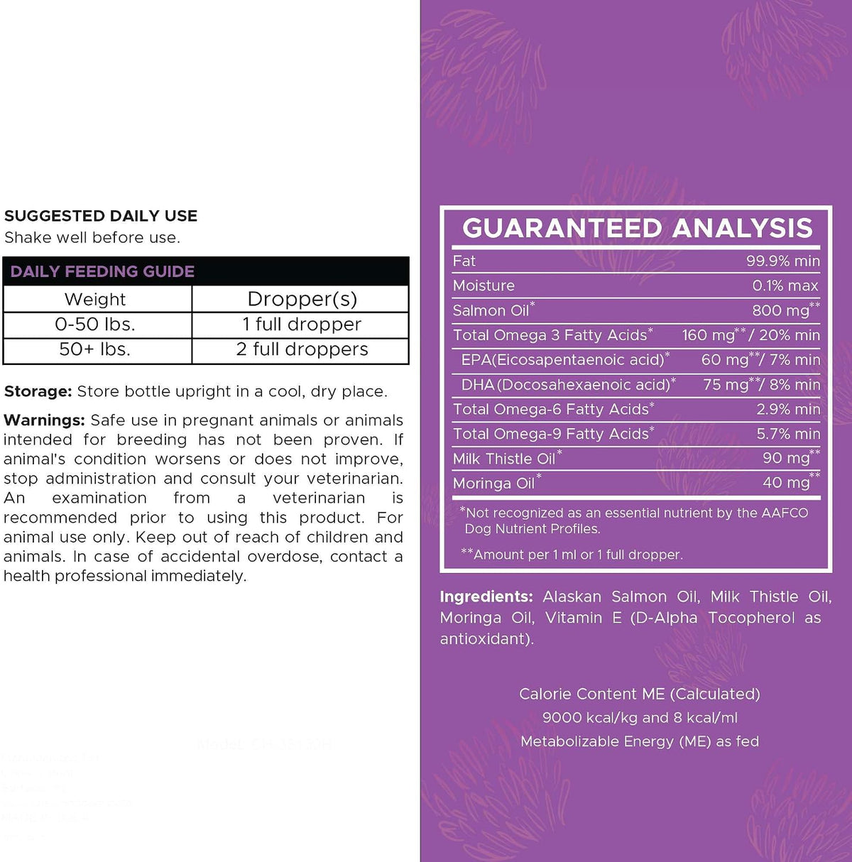 Cardo Mariano para Perros Apoyo Hepático - 60 ml Suplemento Líquido con Aceite de Salmón de Alaska Salvaje y Aceite de – Image 2