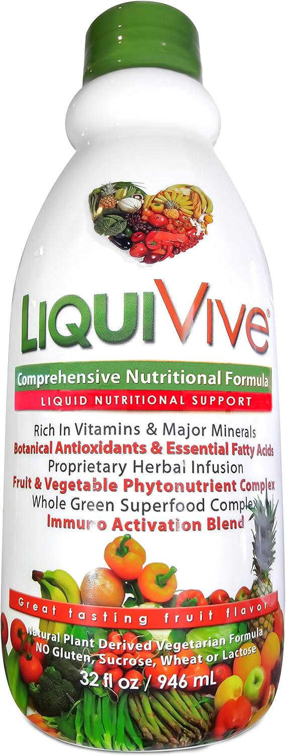 LiquiVive Liquid Vitamins Mega Nutrition - Multivitamínico Líquido Vegano, 946 ml
