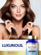 Carlyle Biotina 5000mcg | 360 Comprimidos Vegetarianos | Suplemento de Belleza para Cabello, Piel y Uñas | Sin OGM, Sin Gluten