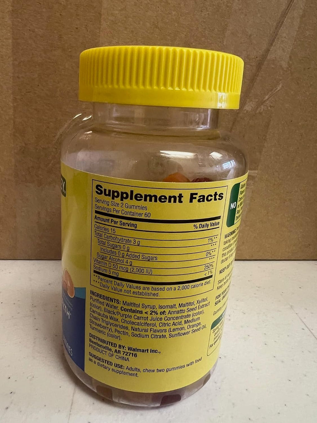 Choice Bundle Lote de 4 Botes de Gominolas de Vitamina D Sin Azúcar 50 mcg (2000 UI) + Guía y Pastillero