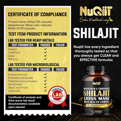 Magnesio con Lion's Mane, Shilajit, Ashwagandha, Raíz de Maca y Complejo de Salud Masculina - 210 Cápsulas – Image 6