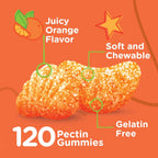 Viteey Gomitas de Vitamina C para Niños - Sabor Naranja - 120 Unidades - Vegano, Sin Gluten, Sin Gelatina