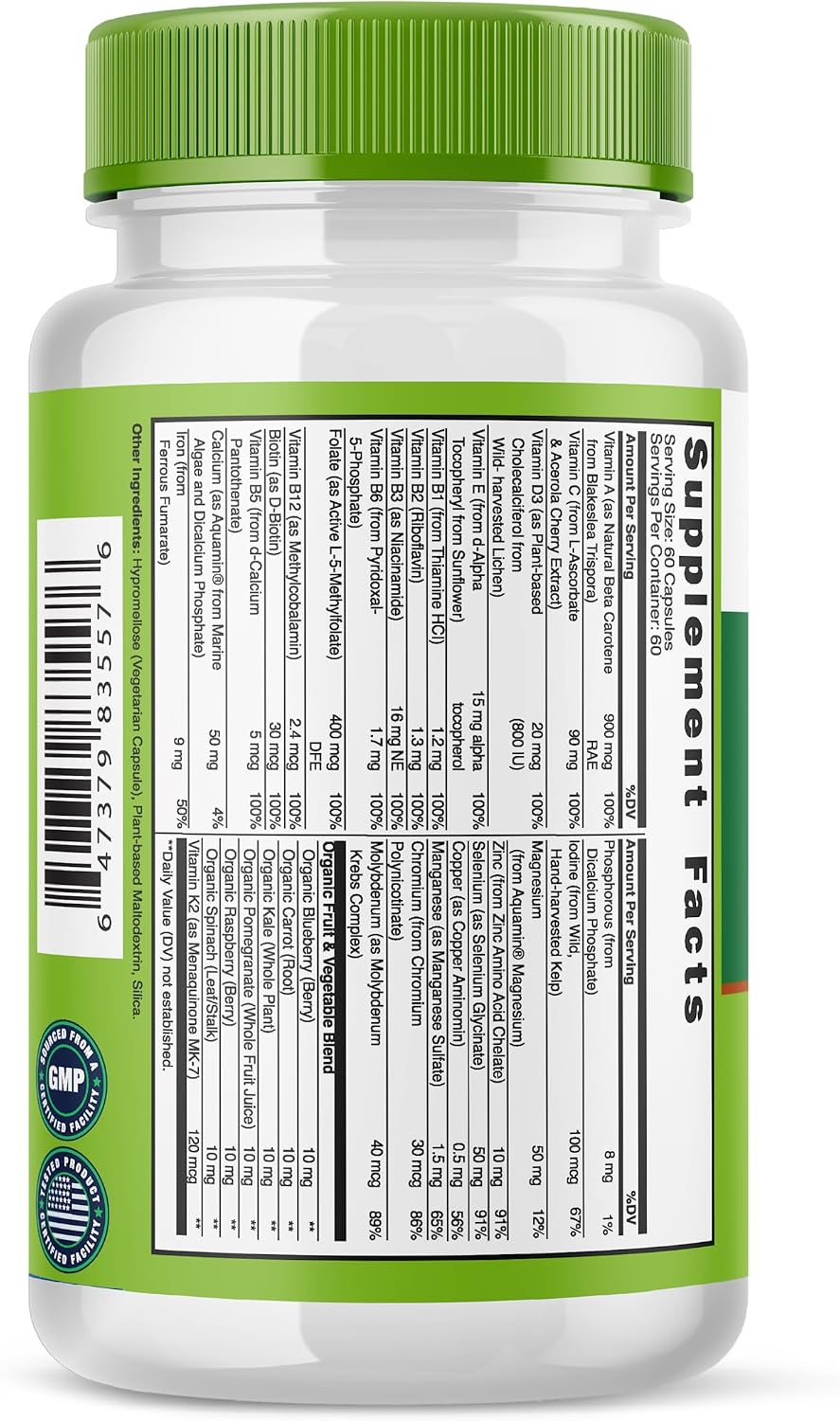 grow vitamin Multivitamínico Diario para Mujeres - 24 Vitaminas y Minerales - 60 Cápsulas - 2 Meses de Suministro