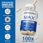 Oramune Max Support – Suplemento Inmunitario con Transfer Factor, Calostro Bovino, Beta-Glucano y Vitamina C – 100 Cápsulas