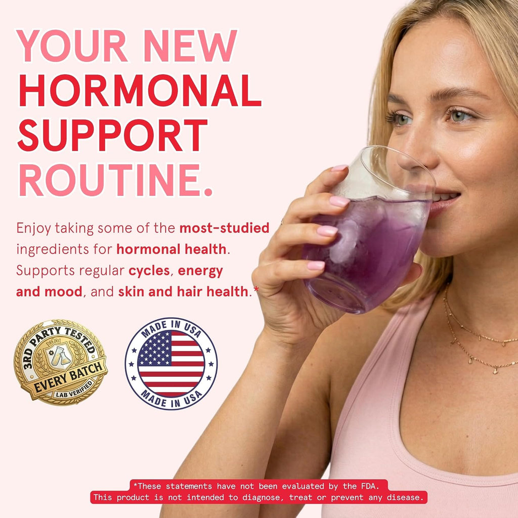 Peach Perfect Inositol Powder Multivitamin, Strawberry Acai Flavor – 4g Myo & D-Chiro Inositol, DIM, Zinc, Magnesium Glycinate, Vitamin D3 – Apoyo al Bienestar Femenino, 30 Servings