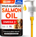StrellaLab Aceite de Salmón Salvaje de Alaska para Perros - Omega 3 Natural, Apoyo para Piel y Pelaje, Ácidos Grasos EPA+DHA - 237 ml