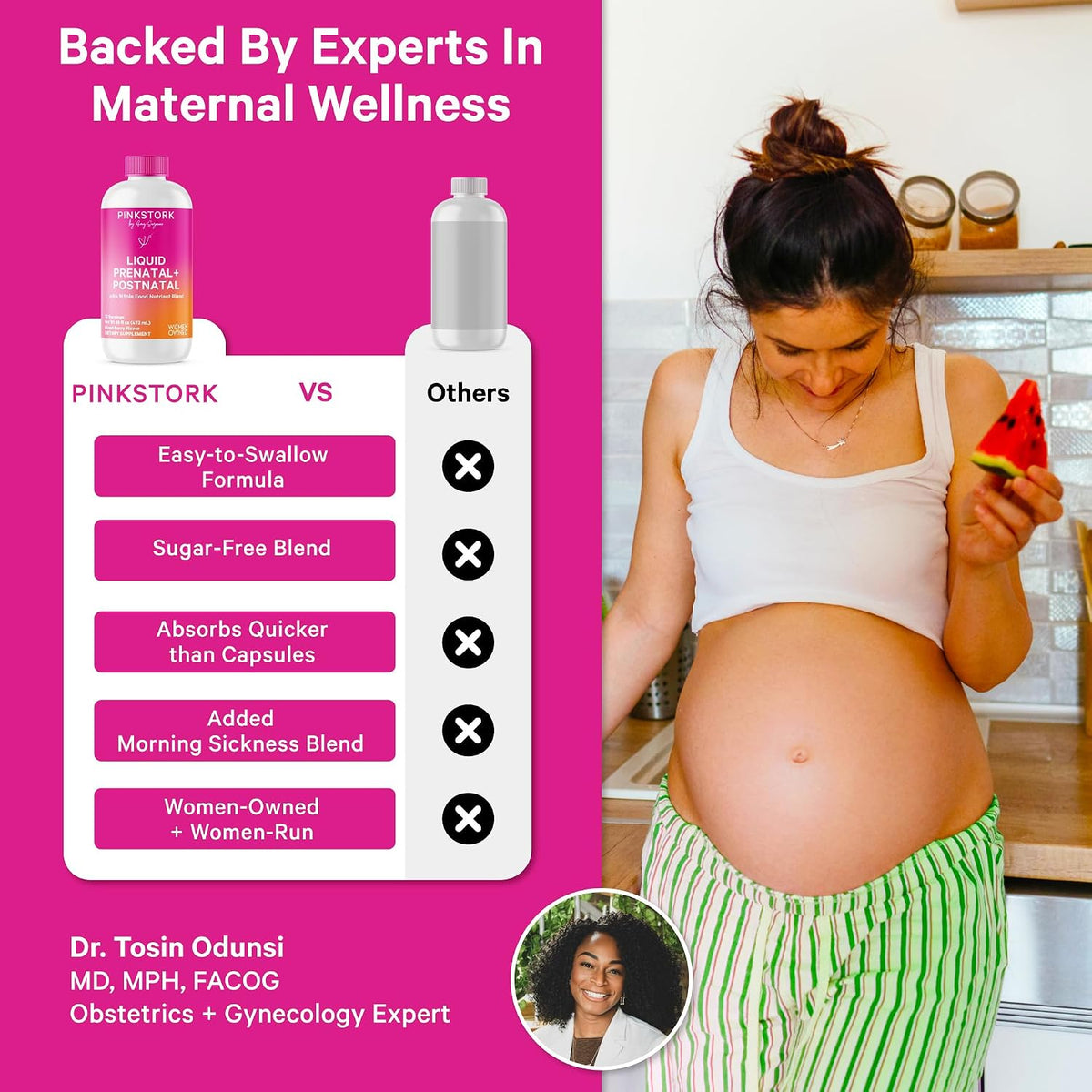 Pink Stork Liquid Prenatal Vitamins for Women – Berry, 64 Servings – Image 3