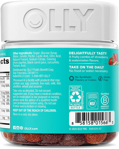 Olly Teen Girl Multi Gummy – Multivitamínico en Gominolas para Adolescentes, Sabor Berry Melon, 70 Gominolas (35 Días) – Image 9