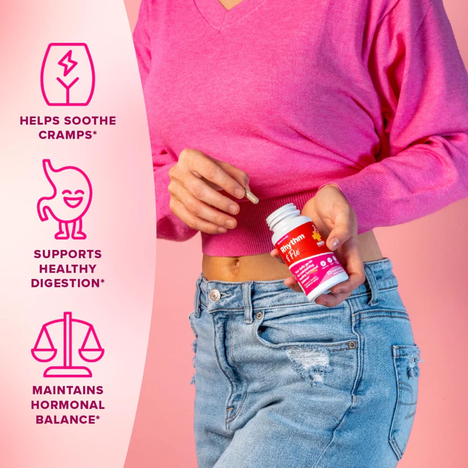 Redd Remedies, Rhythm & Flo, Apoya Ciclos Menstruales Saludables, 60 Cápsulas Veganas
