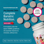 BariatricPal Multivitamin ONE - Multivitamínico masticable sin hierro sabor bayas mixtas - 30 comprimidos