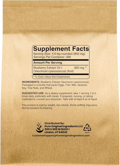 PURE ORIGINAL INGREDIENTS Extracto de Arándano en Polvo (454 g) - Suplemento Herbal Puro – Image 2