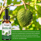 Extracto Líquido de Hojas de Graviola Orgánico | 60 ml (2 meses) | Sin Azúcar, Sin Gluten, Vegano