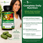Potent Garden Multivitamínico para Hombres y Mujeres – 42 Frutas y Verduras, Probióticos y Enzimas, Complemento Alimenticio Diario, 90 Comprimidos