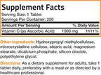 Bronson Vitamin C 1000 mg Sustained Release - Non-GMO Ascorbic Acid - 250 Tablets