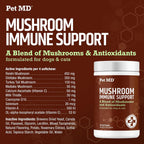 Pet MD Mushroom Immune Support para Perros y Gatos - 120 Comprimidos Masticables