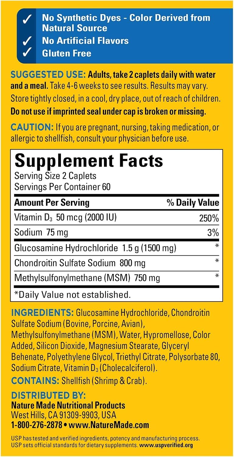 Nature Made TripleFlex Triple Strength con Vitamina D3, 120 cápsulas