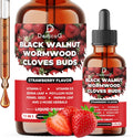 DEDICAD 11in1 Gotas Líquidas de Nogal Negro, Ajenjo y Clavo - 60 ml (2 fl oz) - 60 Días - Sabor Fresa