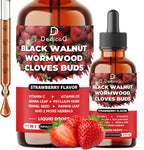 DEDICAD 11in1 Gotas Líquidas de Nogal Negro, Ajenjo y Clavo - 60 ml (2 fl oz) - 60 Días - Sabor Fresa