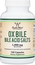Ox Bile 1000mg - Suplemento de Sales Biliares para Personas sin Vesícula | 120 Cápsulas