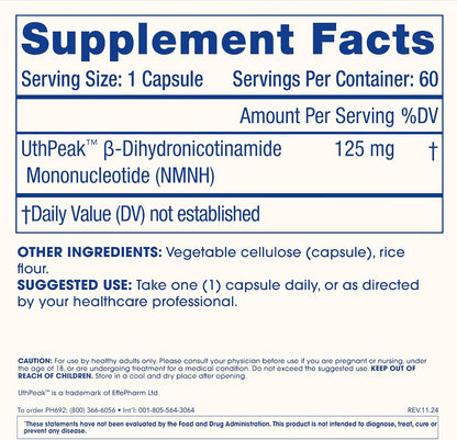 ProHealth Pure NMNH 125 mg - 60 Cápsulas - Suplemento de NAD+ con UthPeak™ NMNH Cristalino – Image 6