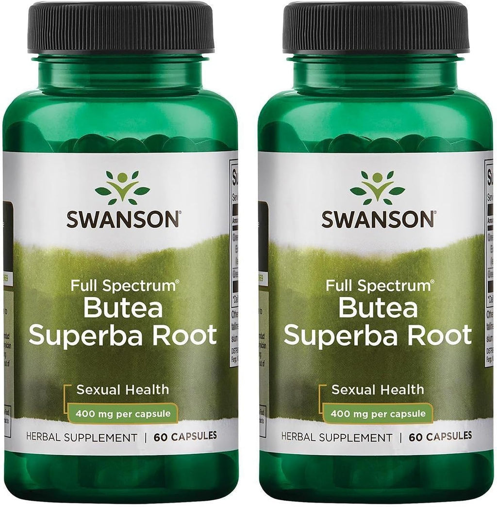 Swanson Butea Superba Raíz Full Spectrum 400 mg 60 Cápsulas (Pack de 2)