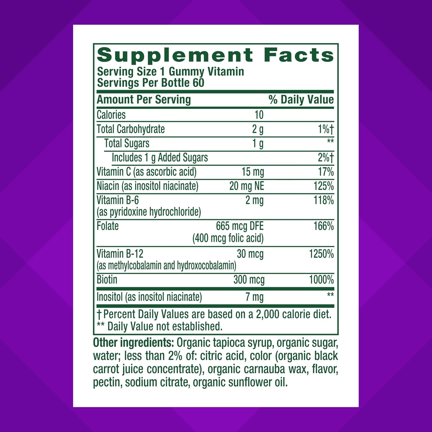 Vitafusion Complejo B Gummies – 60 Gomitas para Adultos con Vitamina C, Sabor Fresa